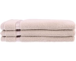 Dolce Deluxe set van 6 Gastendoekjes licht bruin 30x50cm 560gr