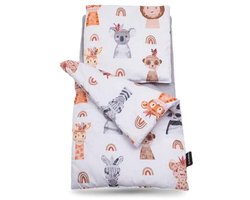 Doll Bedding Set for Dolls up to 48 cm - Includes Blanket, Pillow and Mattress - Cotton Bedding with Animal Portraits