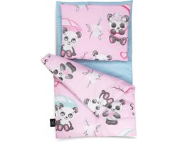 Doll Bedding Set for Dolls up to 48 cm - Includes Blanket, Pillow and Mattress - Cotton Bedding with Animal Portraits