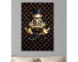 Dollar Duck Louis- Kristal Helder Galerie kwaliteit Plexiglas 5mm. - Blind Aluminium Ophang-frame - Luxe wanddecoratie - Fotokunst - professioneel verpakt en gratis bezorgd