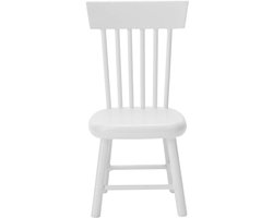 Dollhouse Furniture, 1:12 Miniature Wooden Dining Chair Model for Home Ornaments Decorative Dollhouse Accessories[White]Furniture