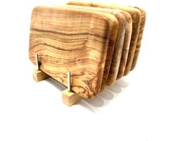 D.O.M. Ontbijtplankhouder van Olijfhout – Opbergrek voor 6 Snijplanken