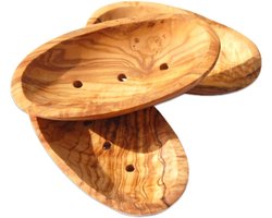 D.O.M. Ovale Zeephouder van Olijfhout – Handgemaakt, 16 cm 1 Stuk