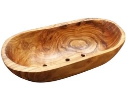 D.O.M. Ovale Zeephouder van Olijfhout – Voor Grote Zeepstukken - Handgemaakt