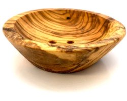 D.O.M. Rond Zeepbakje van Olijfhout - Ø 8 cm - Stijlvolle Houder voor Zeep & Shampoo Bars