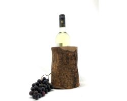 D.O.M. Rustieke Wijnkoeler van Olijfhout – Stijlvolle Natuurlijke Koeler voor Slanke Wijnflessen