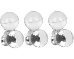 DOMINO CRYSTAL - Glazen meubelknop kristal 30mm - Helder wit - Set van 6 stuks - Kastknop ladeknop keukenkasten