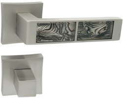 Domino® Deurkrukgarnituur TIGER QR M91 BLACK - Nikkel/Zwart - WC met Vierkant Rozette - Deurbeslag van aluminium - Deurklink voor badkamer, badkamerdeuren, kelderdeur en binnendeur