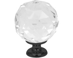Domino® Meubelknop CRYSTAL PALACE C30mm M6 – WIT/ZWART - 1 stuk - Hoge Kwaliteit Kastknop Deurknop - Deurknoppen voor kasten - Deurknopjes Meubelknoppen - Keukenkast Grepen - Ladeknop - Ladegreep - Kastgrepen