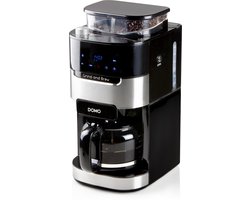 DOMO DO721K Koffiezetapparaat Grind & Brew - Filterkoffie - Geschikt Voor Koffiebonen en Gemalen Koffie - 12 Kopjes - Zwart