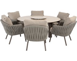 Donato Cannes low dining tuinset 160xH69 cm 8 delig keramiek terre Taste 4SO