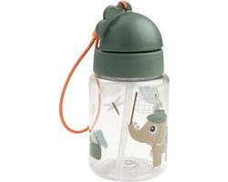 Done By Deer Drinkfles Met Rietje - Tiny Trails - Green - 280 ml