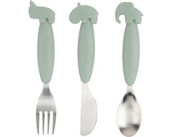 Done by Deer Easy-Grip Bestekset Deer Friends - Green
