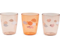 Done by Deer Happy Clouds Kinderglas - 3 Stuks - Papaya