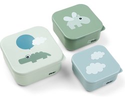 Done By Deer Happy Clouds Snackbox Green 3 Stuks