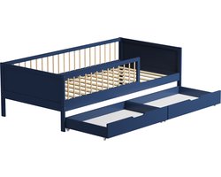 Donkerblauw kinderbed 190x90cm met laden ADAM