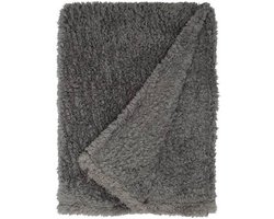 Donkergrijze Teddy Plaid 200x150 cm - Zachte en Onderhoudsvriendelijke Woondeken