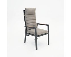 Donna verstelbare stoel met kussen woodlook arm
