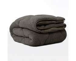 Donsvrij Dekbed zonder Hoes - Superzacht en Wasbaar - Taupe/Grijs - 140 x 200 cm - Inclusief Kussenslopen