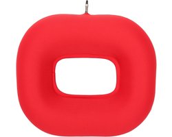 Donut Kussen voor Stuitbeen Pijn - Opblaasbaar Rechthoekig Verdikt Rubber - Ouderen Ring Kussen - Opvouwbaar Zitkussen - Aambeien Ondersteuning