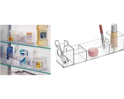Doodadeals® Badkamer organizer - Acrylische Bewaardoos met 8 vakjes - Cosmetische Organizer voor Make-up en Medicijnen