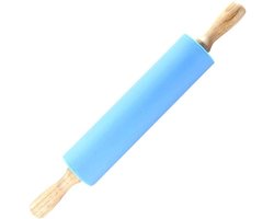 Doodadeals® Deegroller Antikleef - Rolstok - Siliconen - Blauw - 1 stuks