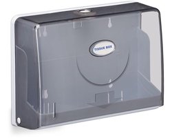 Doodadeals® Handdoekdispenser Wand – Tissuebox Houder Hangend voor Papieren Handdoekjes – Muurmontage 20,5 x 27,5 x 10 cm – Wit/Grijs