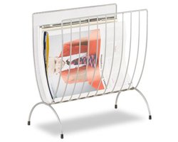 Doodadeals® Tijdschriftenrek – Tijdschriftenhouder Metaal – Tijdschriftenbak – Zilver – 35 x 34 x 18 cm – Modern en Duurzaam