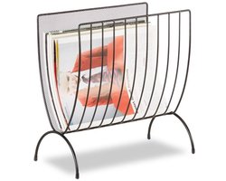 Doodadeals® Tijdschriftenrek – Tijdschriftenhouder Metaal – Tijdschriftenbak – Zwart – 35 x 34 x 18 cm – Modern en Ruimtebesparend