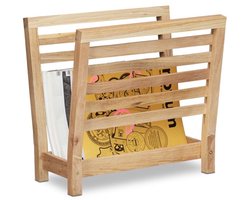 Doodadeals® Tijdschriftenrek Walnotenhout – Tijdschriftenhouder – Tijdschriftenbak – 35 x 34 x 18 cm – Modern en Ruimtebesparend