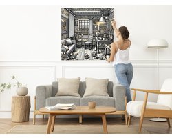 Doodle vermeer schilderij | Vermeerdere Verweven Doodles, Meesterwerken van ongekende Schoonheid | Kunst - 40x40 centimeter op Canvas | Foto op Canvas