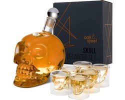 Doodskop Whiskey Karaf (500ml) met 6 Skull