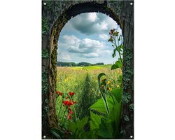 doorkijk posters - Landschap tuinposter - Tuinposters Natuur - Buiten - Tuinaccessoires - Tuinschilderij tuinposter 60x90 cm