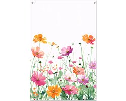 doorkijk tuinposter - Bloemen tuinposter - Tuinposters Planten - Buiten decoratie - Tuin accessoires - Decoratie muur tuinposter 80x120 cm
