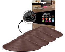 Doornado Deurstoppers - 4 Stuks Deurstoppers voor binnen en buiten - Deurstop - Deurbuffer - Bruin