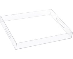 Doorzichtig Acryl Dienblad met Handvatten - Extra Groot voor Ottoman of Salontafel