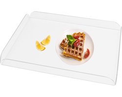 Doorzichtig Dienblad - Plastic Serveerschaal - Ontbijt en Dranken - Met Handgrepen - 325 x 245 cm - Transparant