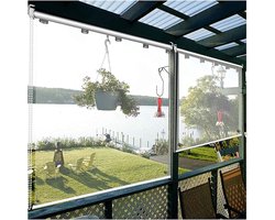 Doorzichtig PVC Rolgordijn - Balkon Gordijn Winddicht - Buiten Leven Beschermen - Waterdicht Stofdicht - 85cm x 240cm - Transparant