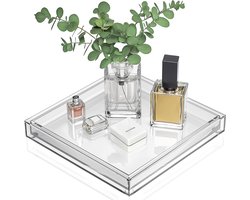 Doorzichtige acryl dienblad - multifunctioneel en elegant - 1 stuk - transparant - 25,4 cm x 25,4 cm