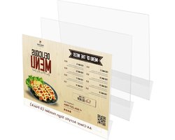 Doorzichtige Acryl Poster Houder voor A4 Formaat - 3 Pack - Gehelde Landschap Plastic Display Standaarden - Tafel Top Restaurant Menu en Advertentie Houder - Poster Pamflet en Fotolijst. .