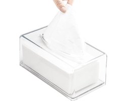 Doorzichtige Acryl Tissuedoos - Vierkant en Rechthoekig - Modern Minimalistisch Ontwerp - Transparant - Geschikt voor Badkamer - Multifunctioneel als Servethouder - Eenvoudig te Reinigen - Stijlvol en Duurzaam - Ideaal voor Thuis