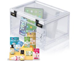 Doorzichtige afsluitbare medicijndoos - koelkastkluis - plastic opbergdoos - snoep en snacks voor kantoorkluis - school - geneeskunde - telefoongevangenis - elektronica - thuis.