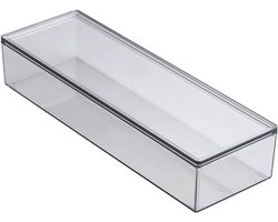 Doorzichtige besteklade keukenlade organizer met deksel - Plastic keuken besteklade en bestek met deksel - Lepel vork mes bestekhouder