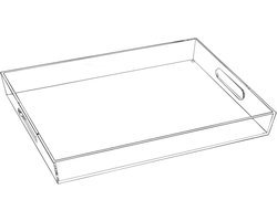 Doorzichtige Dienblad van Acryl met Handvatten - Anti-kras - Ideaal voor Ontbijt, Koffie en Desserts - 30 x 40 cm