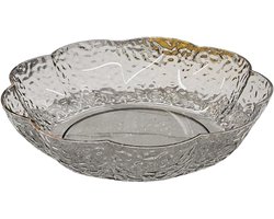 Doorzichtige Fruitschaal En Snackcontainer - Grijze Saladekom 24.5x6 cm - Voor Fruit - Snacks En Salades