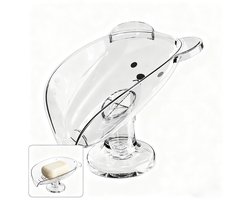 Doorzichtige Zeephouder met Zuignap - Schuin Afdruipdesign - Voor Douche en Keuken