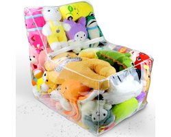 Doorzichtige Zitzak met Opbergruimte voor Knuffels - Waterdichte, Vulbare Kinderstoel