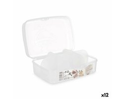 Doos met vakjes Kinvara 02 1178 Transparant Plastic 21,5 x 8 x 14,6 cm (12 Stuks)