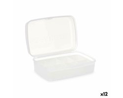 Doos met vakjes Kinvara 02 1192 Wit Transparant Plastic 21,5 x 8,5 x 15 cm (12 Stuks)