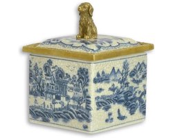 Doos - Porseleinen doosje Landschap - Klassiek - 13 cm hoog